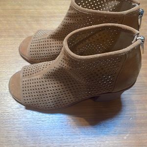 Ochre open toe ankle boots